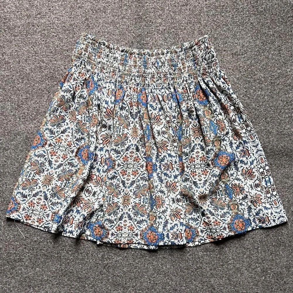 Y2K Colorful Floral Pattern Mini Skirt Woman’s XS Boho Festival Spring Fairycore